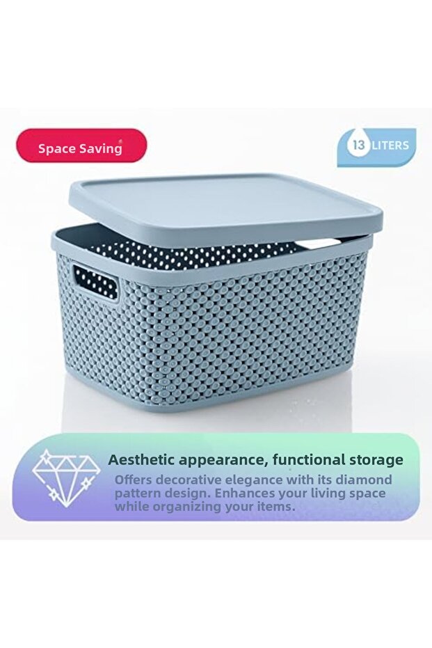 Bezsell Life Series Storage Box 13 Liters – with Patterned Lid, Large Volume and Stylish Design 1027645