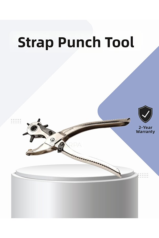 Belt Punching Pliers Multi-Purpose Leather Punching Tool with 6 Different Hole Sizes Adjustable -