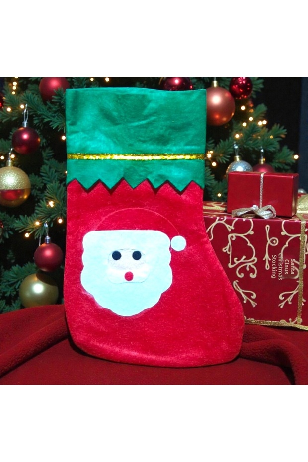 Small Size 23 cm Santa Claus Sock Santa Claus Figure Sock Decoration Christmas Ornaments Santa Claus Sock