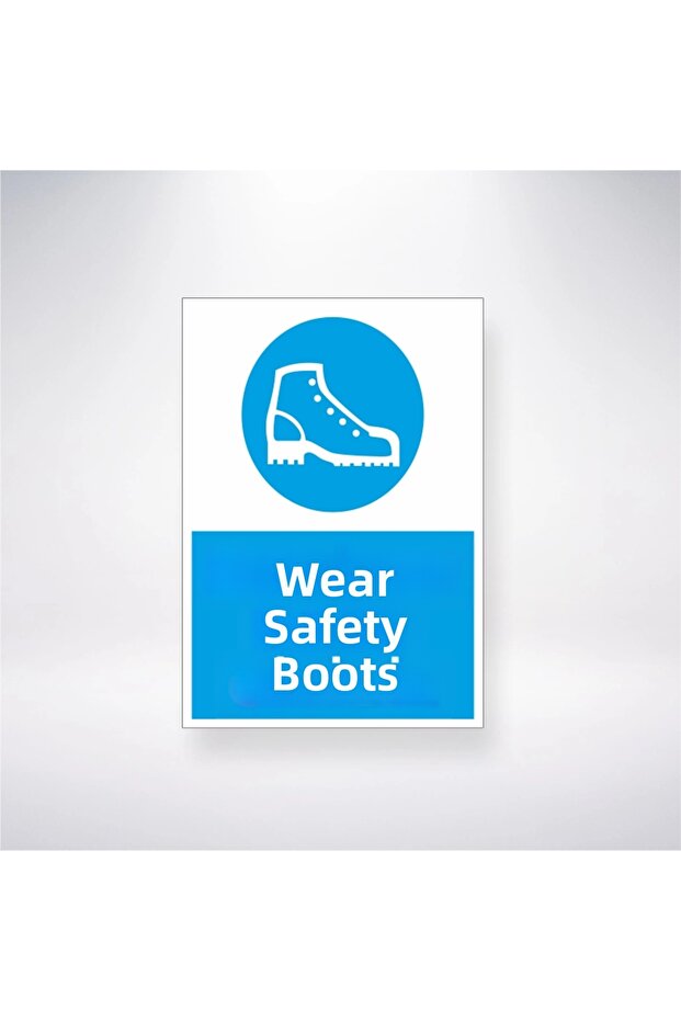 Wear Safety Boots 21X28Cm Work Security Sticker