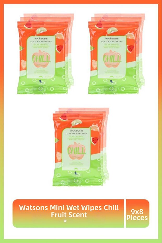 Mini Wet Wipes Chill Fruit Scented 3X8 Pieces