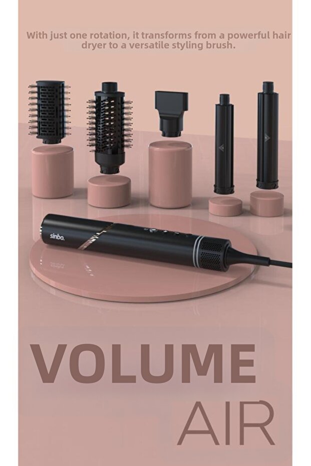 Shd-1720 - Volum Air 5 in 1 Bldc Foldable Air Hair Dryer and Styling Device Black