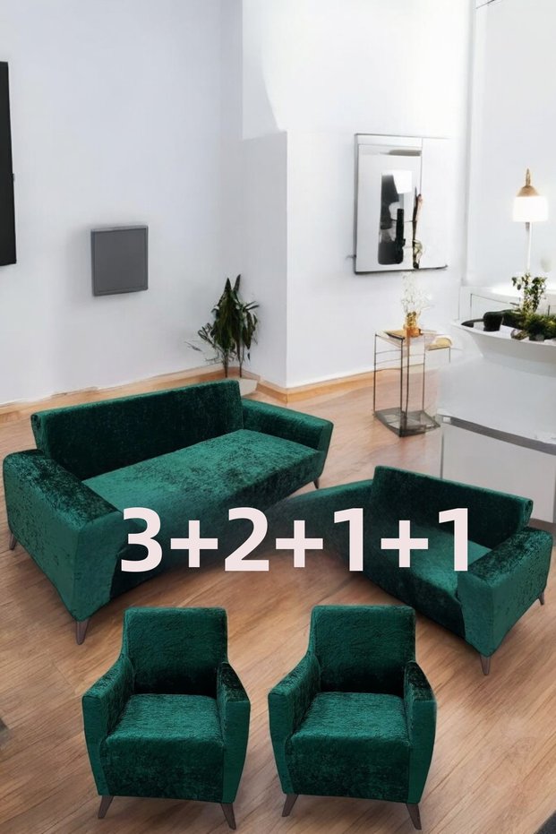 Velvet 3+2+1+1 Lycra Flexible Washable Sofa Cover, Shiny Velvet 3+2+1+1 Sofa Cover