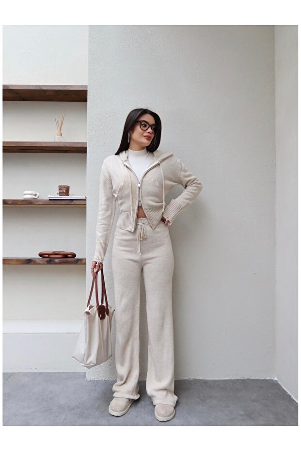 Double Zipper Knitwear Set
