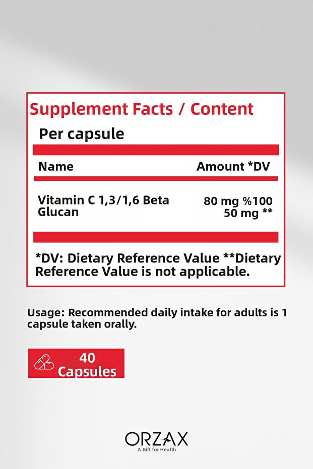 Imunol 40 Capsules Containing Beta Glucan 1,3/1,6 and Vitamin C - 2