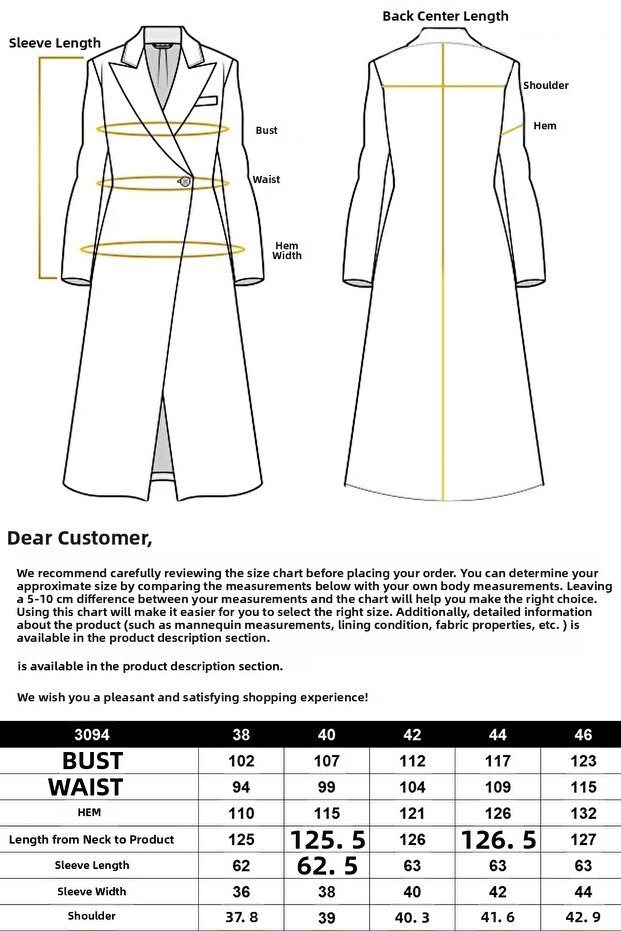 Jacket Collar Double Breasted Medium Coat Gray 3094 - 8