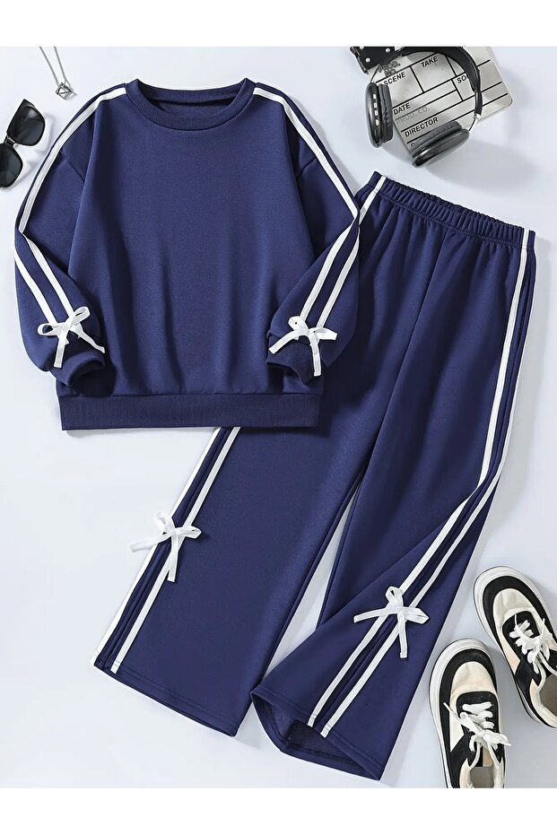 Happy Bebbee Girls' Bow-Detail Tracksuit Set, 3-14 Years
