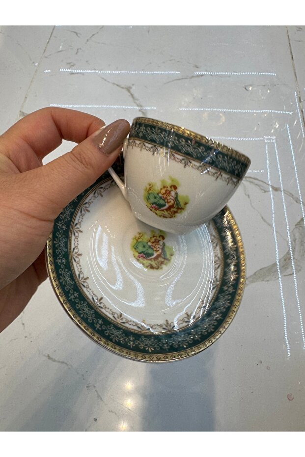 ESTERHOMEDECOR porcelain coffee cup set for 6 people