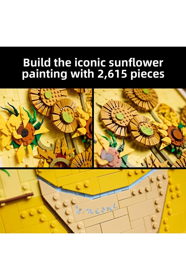 ® Art Vincent Van Gogh – Sunflowers 31215 - Creative Model Building Kit for Adults (2615 Pieces) - 8