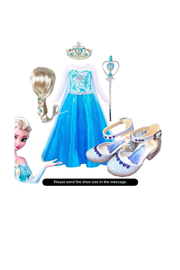 Frozen Elsa Dress Costume Team with Wig - Elsa Design High Heels
