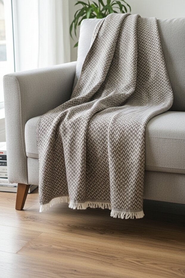 Double-Sided Cotton Sofa, Armchair, Lounge Chair Cover Shawl / Stylish Design 170x210