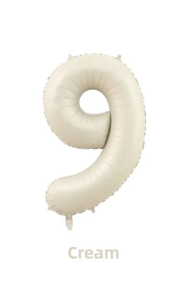 Cream Color 9 Number Giant Foil Balloon 76 cm Birthday Party Decoration