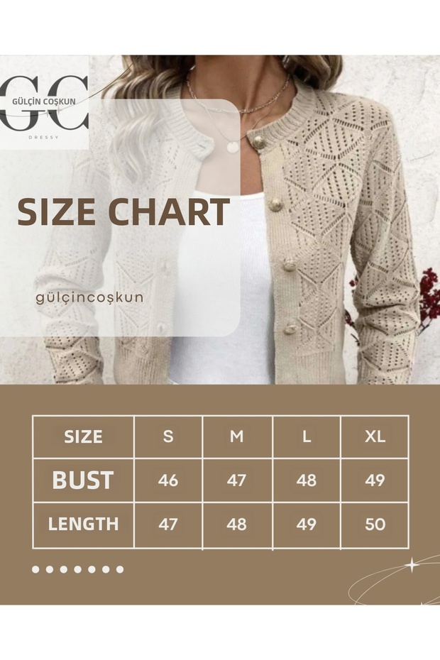 سترة صوفية مخرمة بنمط الماس وأزرار متوسطة - 8