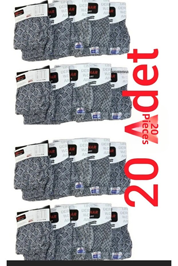 20 Pieces Men's Economical Cotton Boxer Shorts