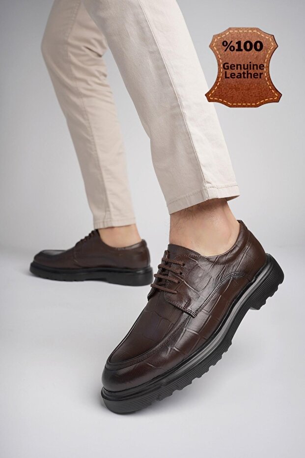 Norman Guaranteed Daily Classic Genuine Leather Casual Comfortable Orthopedic Thick Sole Men's Shoes