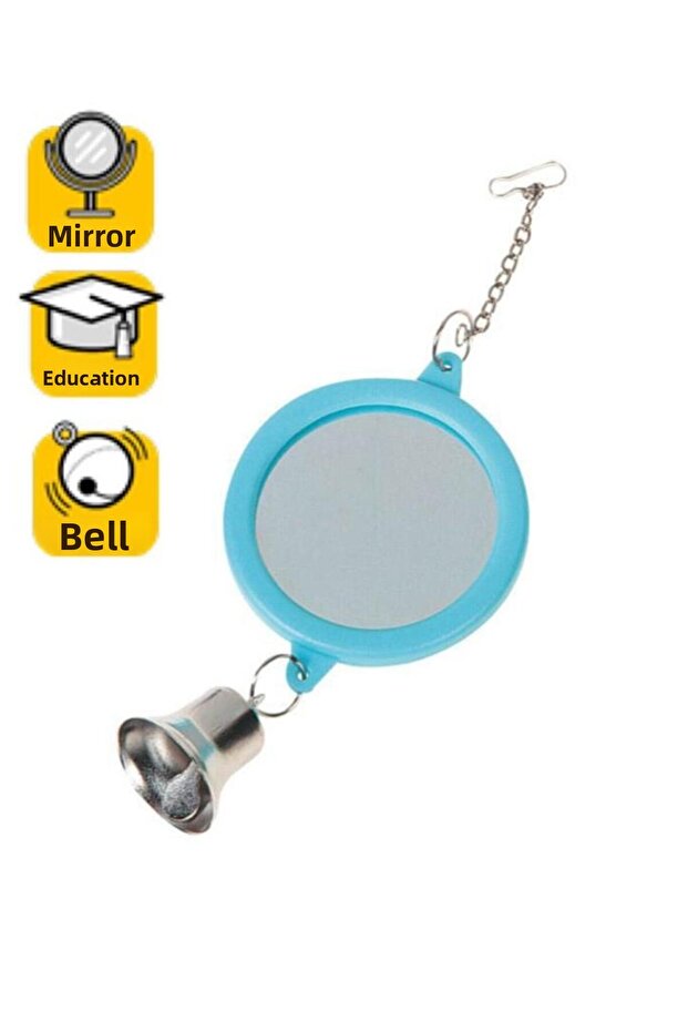 Bird Toy Mirror with Bell Diameter: 6 cm