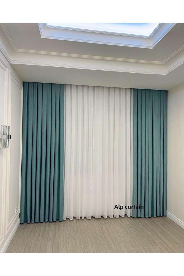 White Color First Quality 1/3 Pleated Bamboo Shantung Tulle Curtain, No Ironing Needed, Non-Scratching (Silk Pleated)