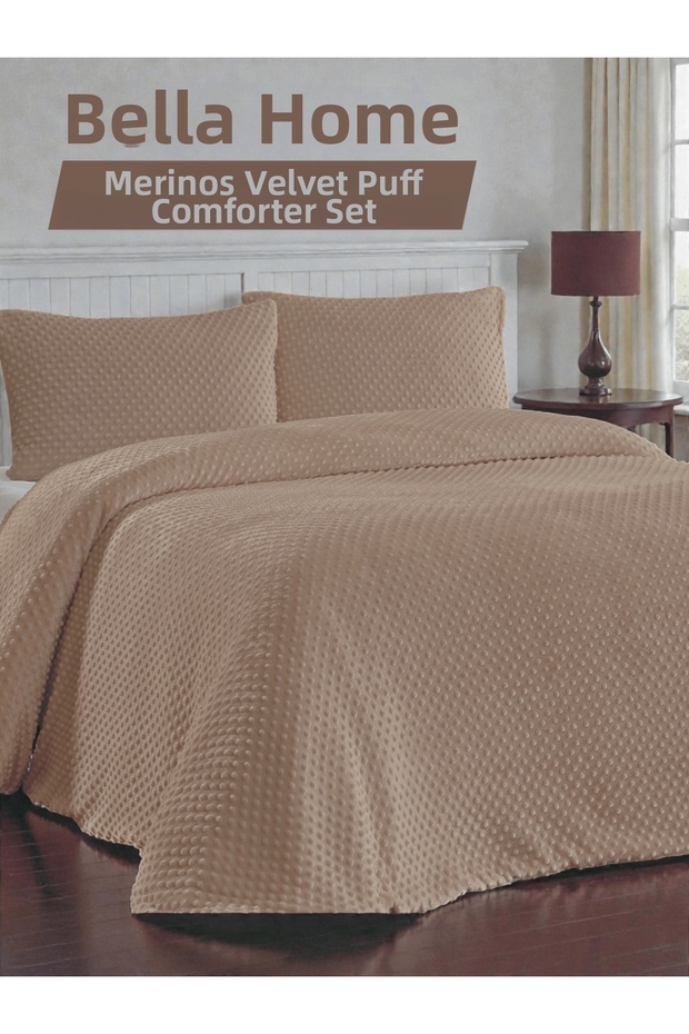 Velora Double Size Bud Comforter Quilt Set - 220X240 cm - Original Pvc Bag - Camel