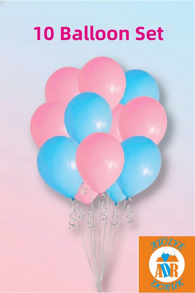Gender Reveal Pink-Blue Balloon Set, Party Table Decoration. Baby Shower Colorful Balloon - Boy or Girl?