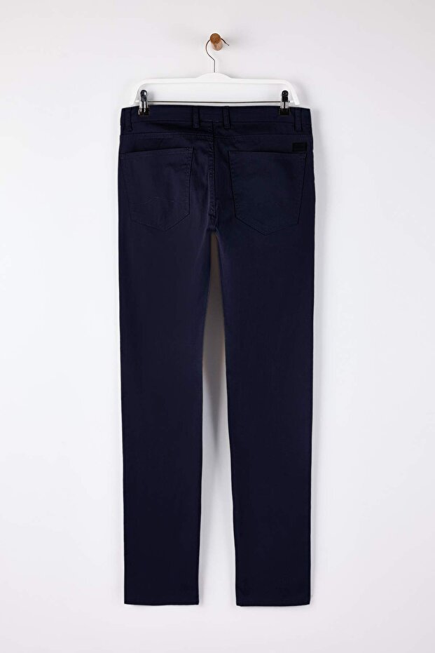 Lacivert Erkek Dokulu Kumaş Pantolon TMNAW26PL00027 - 6