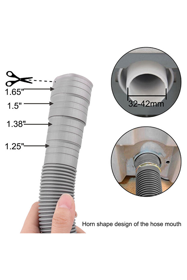 خرطوم تصريف الغسالة متوافق مع معظم العلامات التجارية - 6