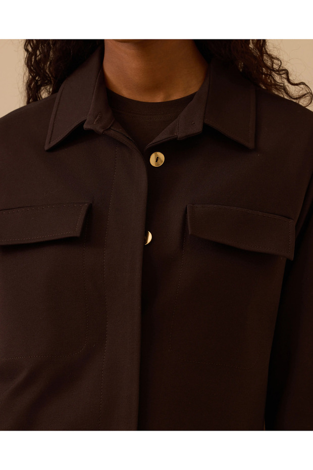 Düğmeli Cep Kapaklı Ceket - 6