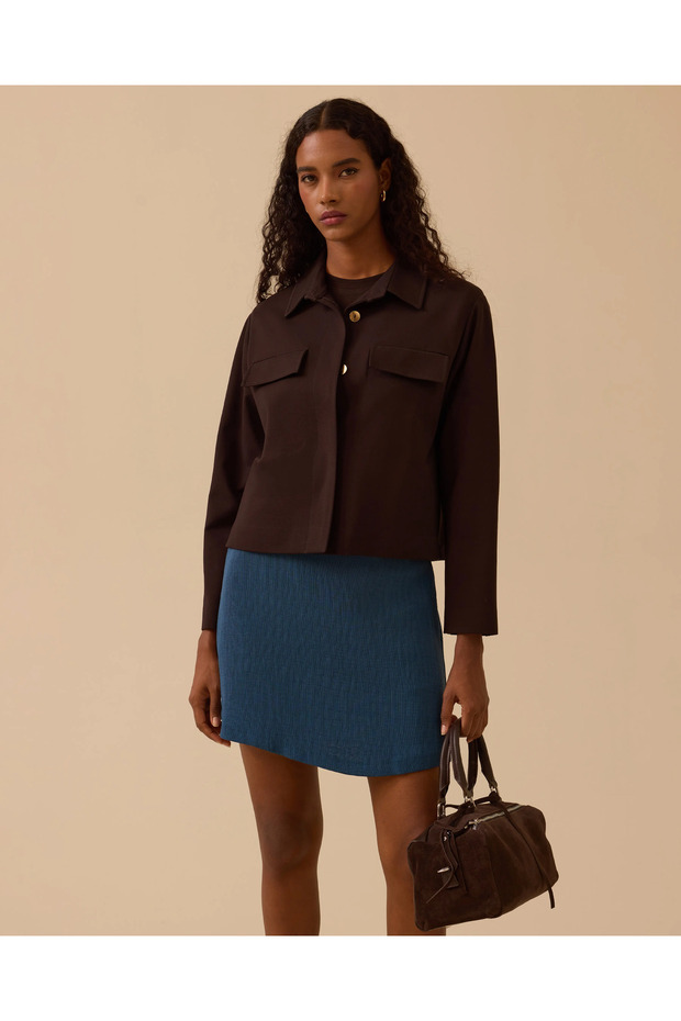 Düğmeli Cep Kapaklı Ceket - 3