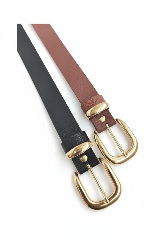 curea de damă negru bronz pachet dublu - 1