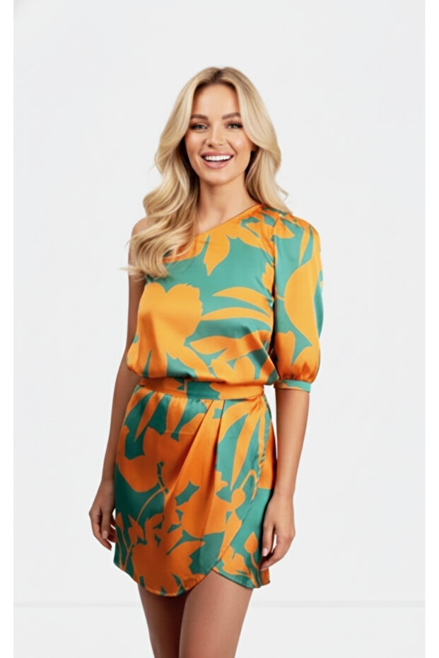 Moda Dört Mevsim Çiçekli Elbise - 1