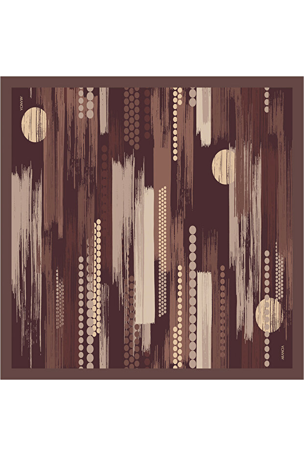 وشاح حريري بني مقاس 90×90