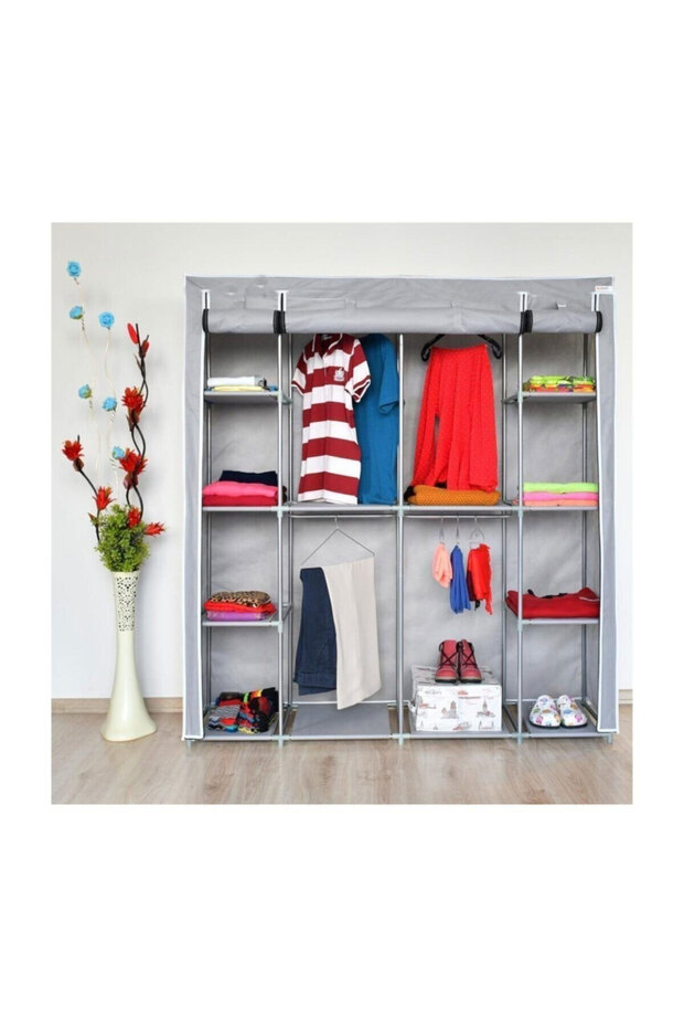 Prado Double Askılıklı Çelik Profilli Bez Dolap - 4