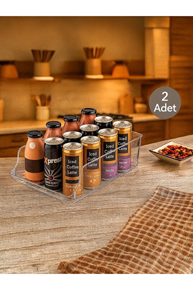2 Pieces Drink and Refrigerator Organizer Set Maxi 225X325X100 mm