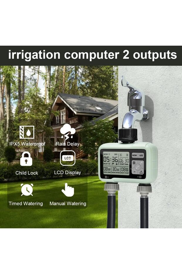 Automatic Irrigation Controller, 2 Independent Zones - 3
