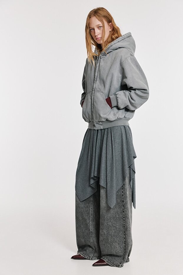 Suni yünlü iç astarlı kapüşonlu ceket - 4