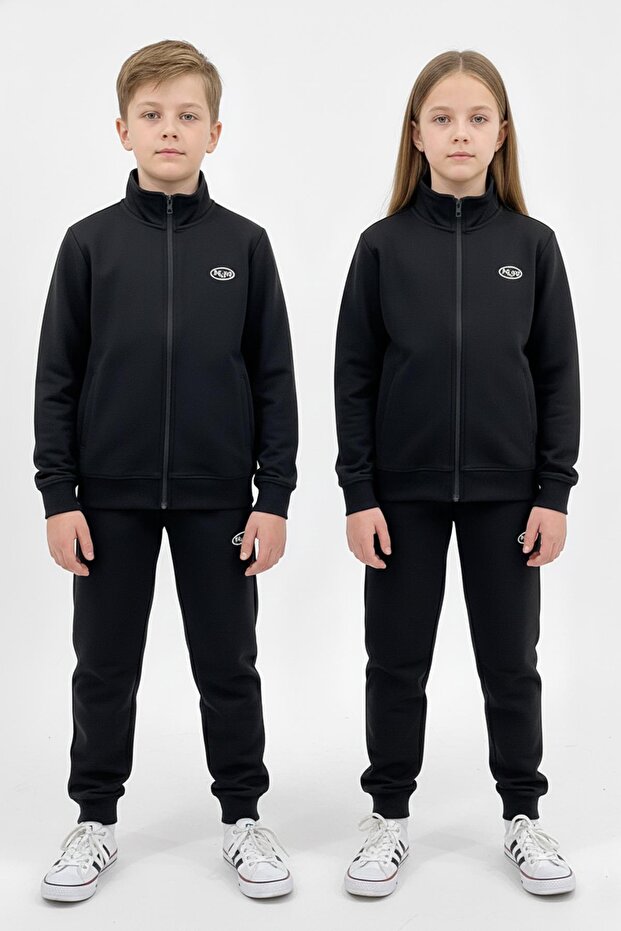 Children's Unisex Tracksuit Set with Zippered Pockets