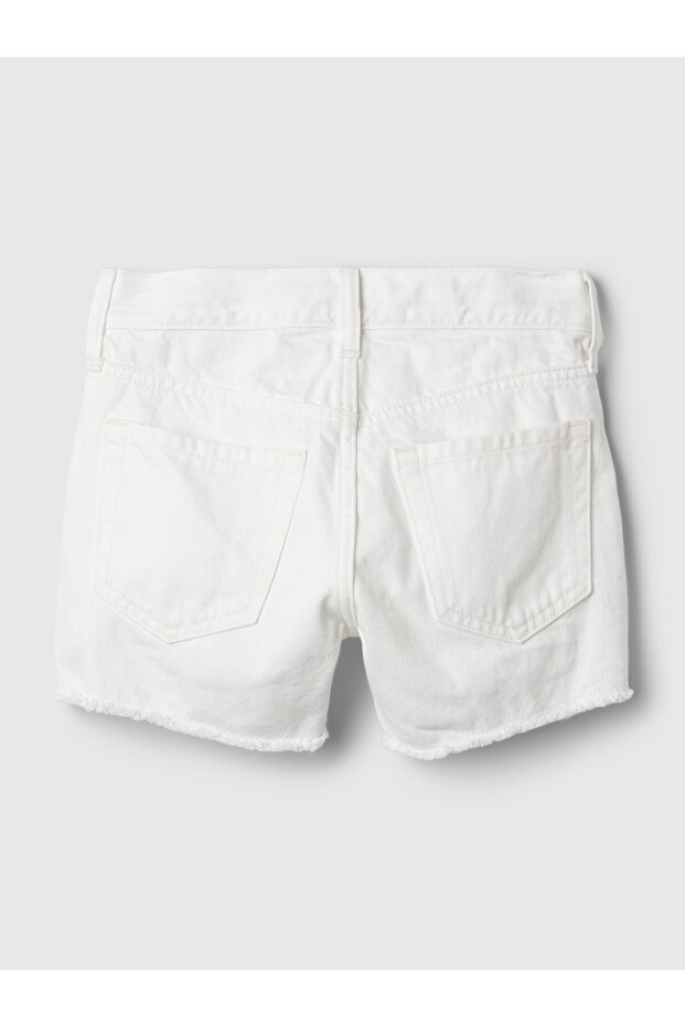 Kız Çocuk Beyaz Low Rise Stride Denim Şort - 2