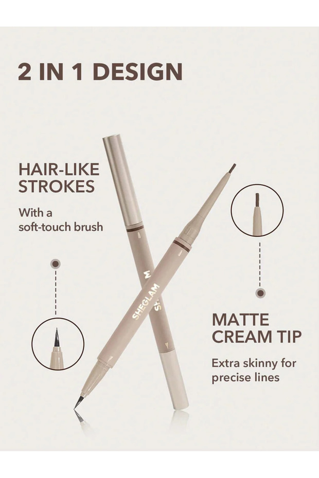 قلم تحديد الحواجب 2 في 1 من براوز أون ديماند - لون بني فاتح - 3