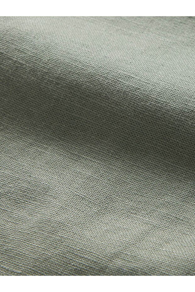 Erkek Yeşil Keten Şort - 3