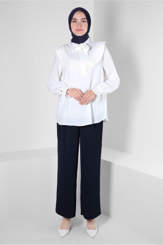 PILISE DETAIL BLUZ 43898