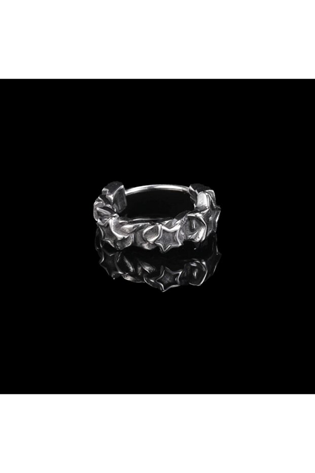 Star Figured Sports Style Ring Snap Biker 316l Steel Earrings (single)