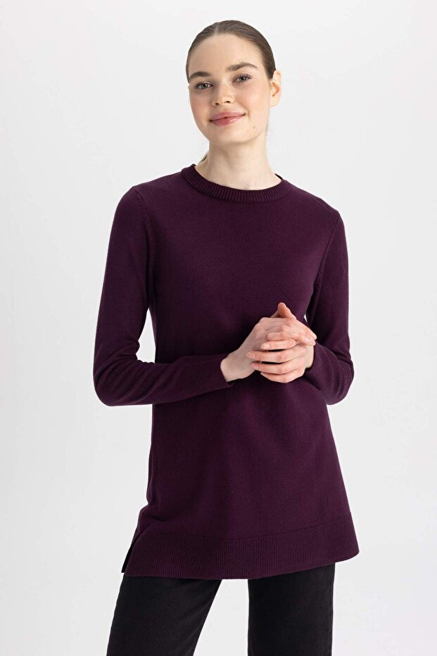 Regular Fit Basic Ekstra Yumuşak Triko Kazak Tunik - 4