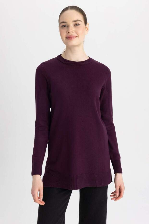 Regular Fit Basic Ekstra Yumuşak Triko Kazak Tunik - 3