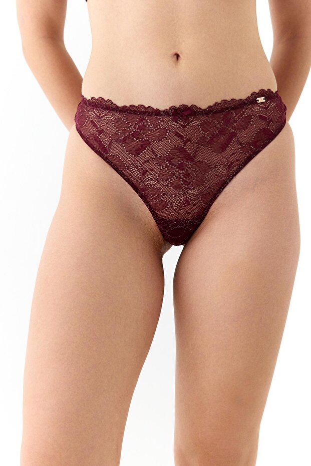 Roma Bordo Dantelli String Külot - 1