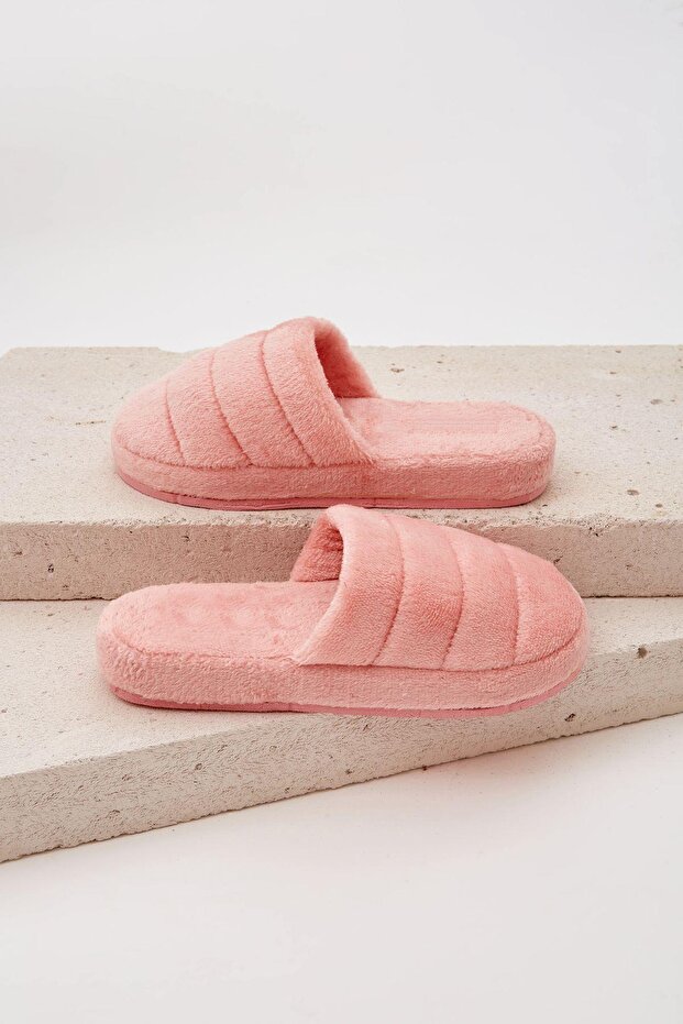 Pudra Önü Kapalı Sessiz Taban Terlik Ev Terliği - 7