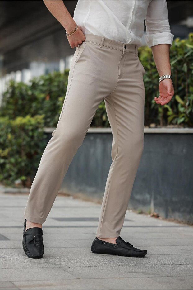 Bej Basic Erkek Pantolon E6576 - 4