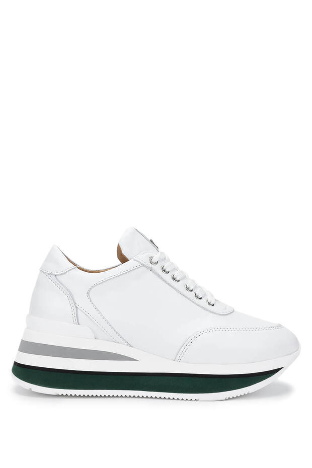 Women's Genuine Leather White Sneakers & Sports Shoes