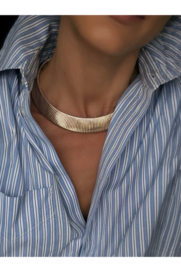 Gold Color Thick Ring Necklace