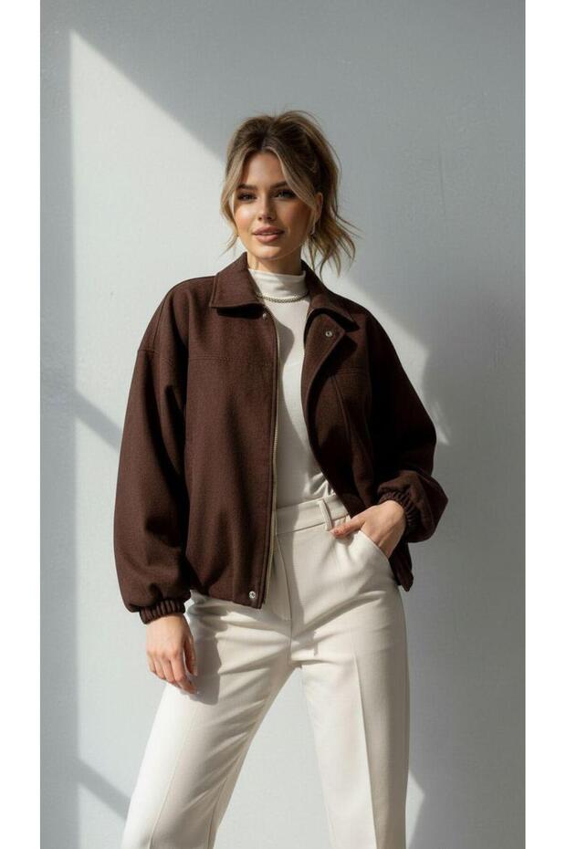 Oversize Bomber Süet Ceket - 3