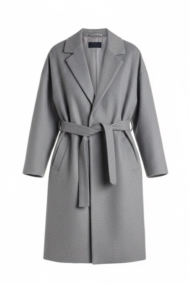 Belted Kaşe Oversized Coat