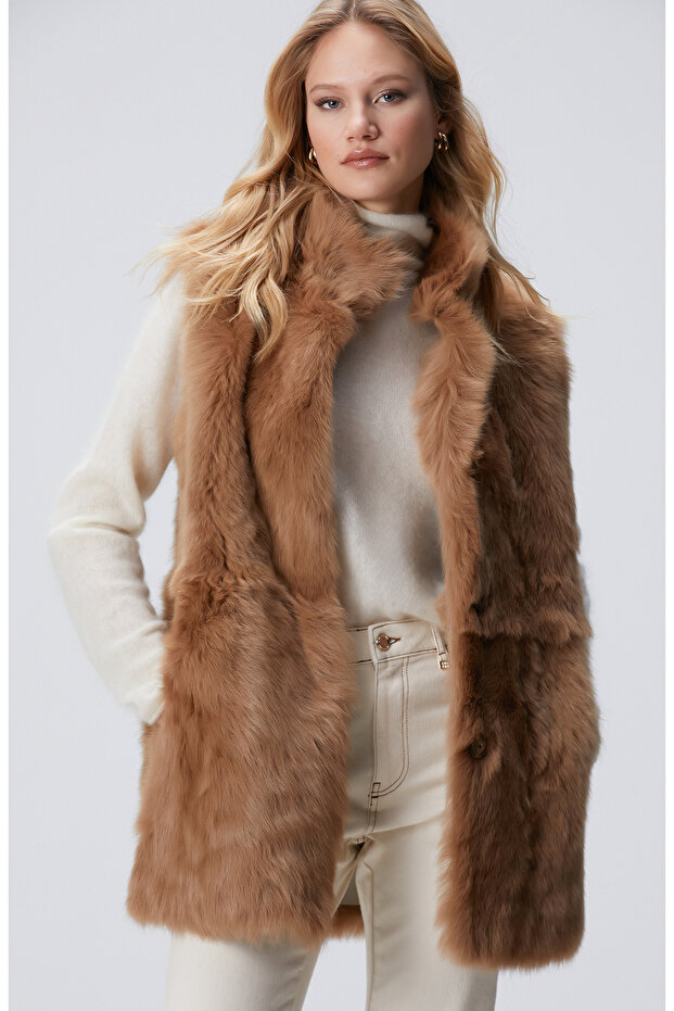 Camel Kürk Yelek - 1